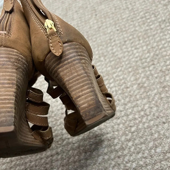 Franco sarto brown strappy  wedge sandal heels size 10 - Picture 6 of 11